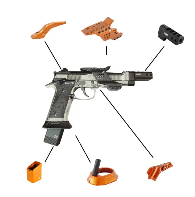 AMERICAN PREC FIREARMS TONI SYSTEM BUNDLE KIT FOR BERETTA 92X ORANGE - American Precision Firearms