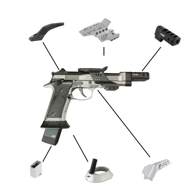 AMERICAN PREC FIREARMS TONI SYSTEM BUNDLE KIT FOR BERETTA 92X SILVER - American Precision Firearms