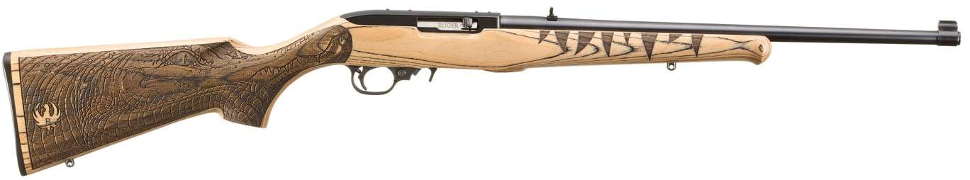 RUGER 10/22 22LR GATOR SCENE BLUED NATURAL LAMINATE STOCK | Not Just Guns