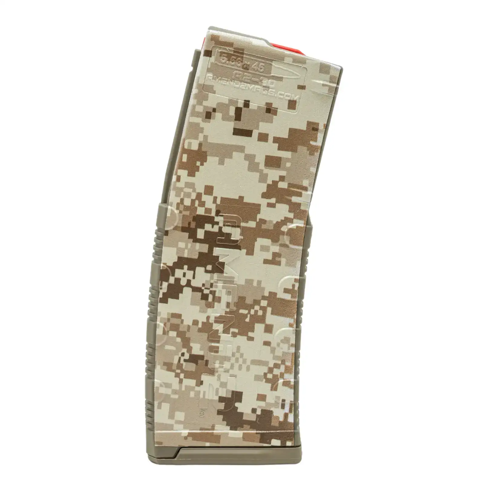 AMEND2 M2 5.56MM 20RD AR15 WITH RED FOLLOWER FDE DESERT CAMO POLYMER MAGAZINE ( 50 PER CASE ) - Amend2