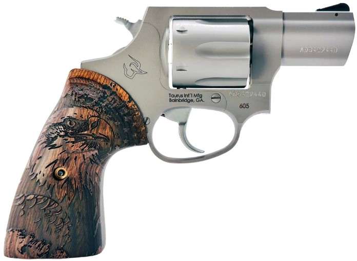 605 .357 Mag 2″ SS/Wd Engraved Grips 5-rd