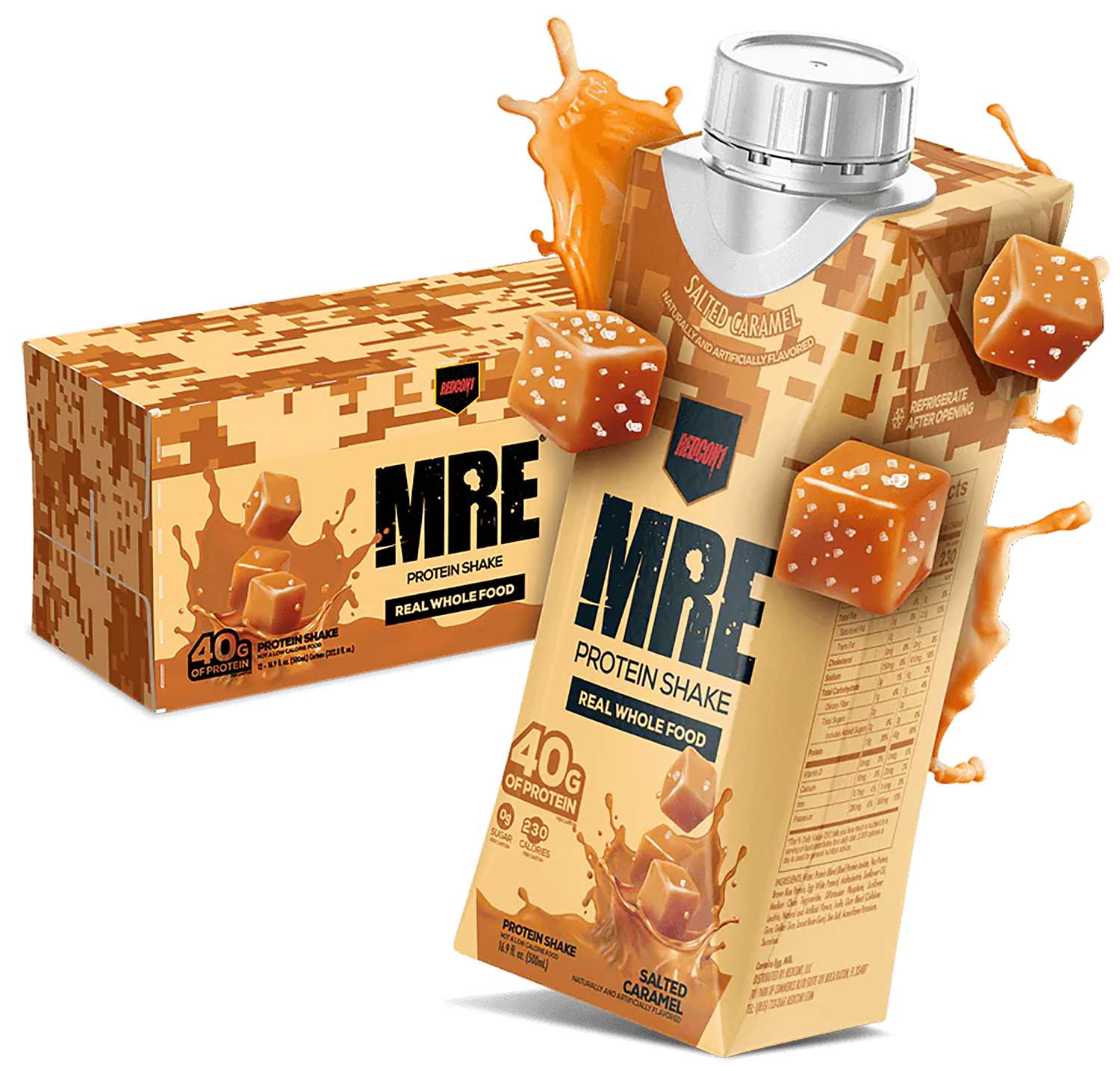 Redcon1 RC1MRERTDSC12 MRE Ready to Drink Salted Caramel 12 Pack - Red Team Armory