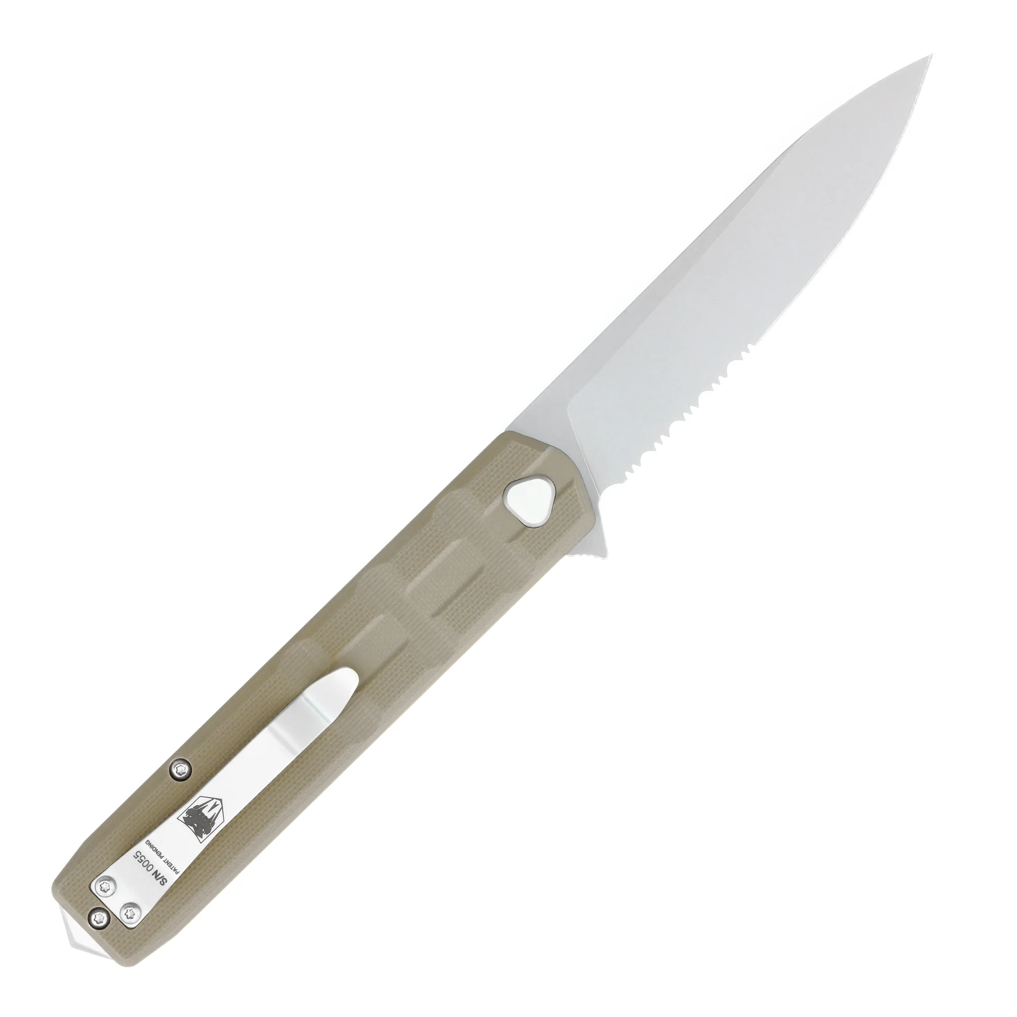 COBRATEC KUZIO TAN G10 3.25" DROP SERRATED - Cobratec Knives