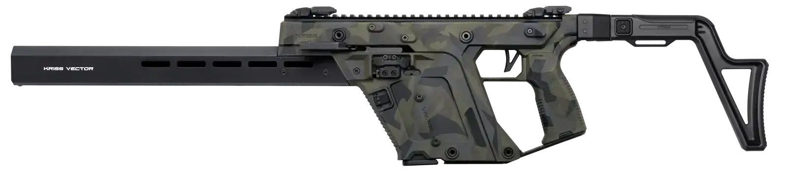 KRISS VECTOR CRB G3 (MA/NJ) RIA 9MM 16IN BBL FOLDING SIGHTS FXD STK WOODLAND DELTA CAMO 1/10RD MAG - Kriss Usa