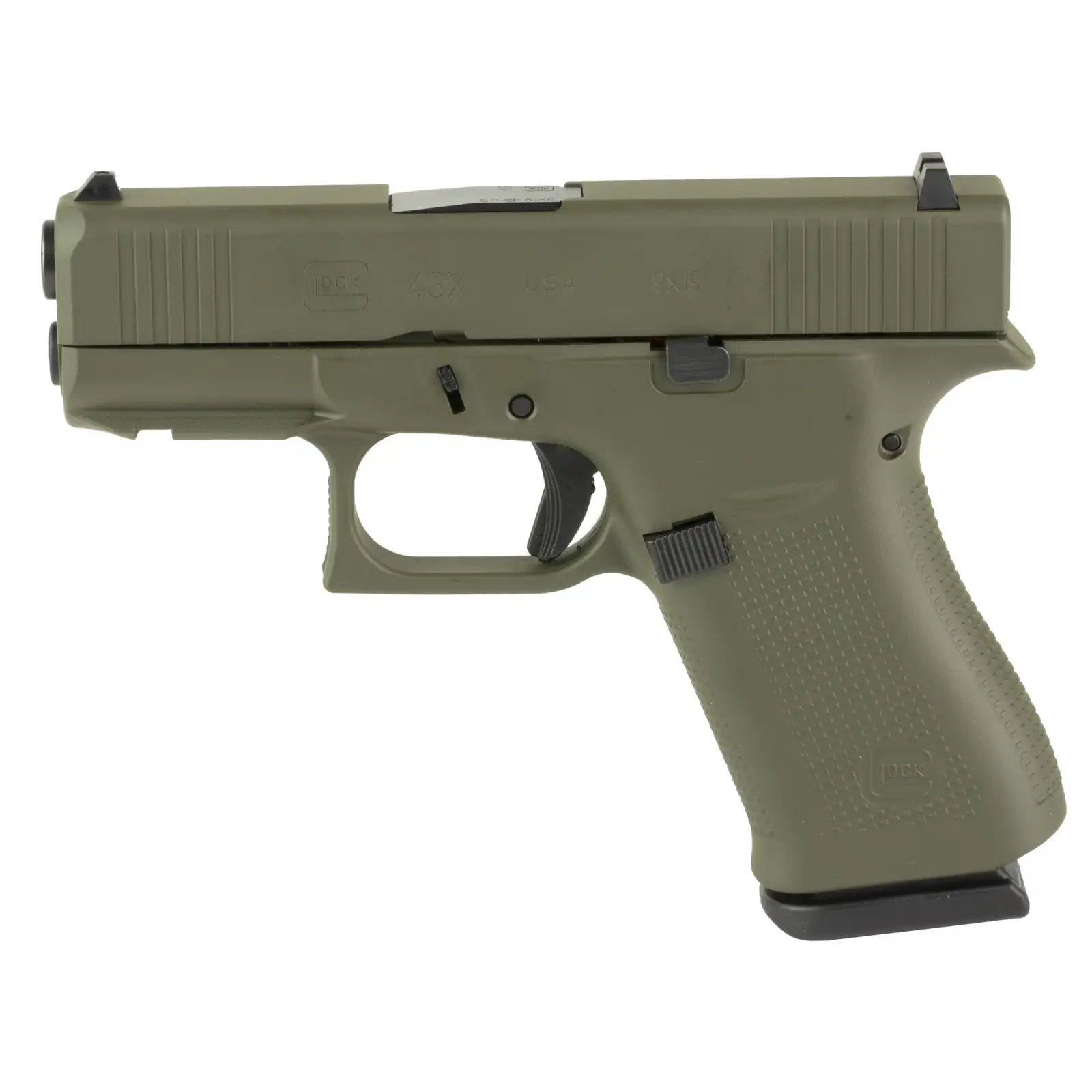GLOCK 43X 9MM 10RD OD GREEN FRT RAIL | 3DGunman LLC