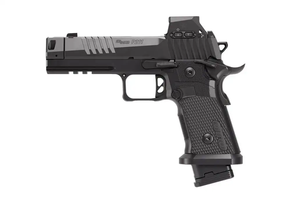 Sig Sauer P211-GTO Blackout Handgun 9mm Luger 21(2)&23(1)rd Magazines 4.4 Compensated Barrel Optic Ready SAO - Sig Sauer - SAO