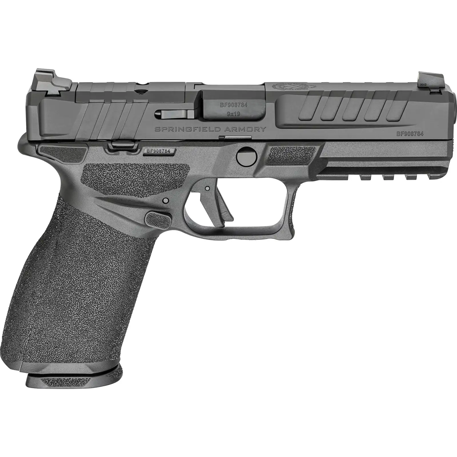 dSPRINGFIELD ARMORY ECHELON 4.5" 9MM U NOTCH M.S. GEAR UP 25 5 MAG, RANGE BAG, VIRIDIAN OPTIC