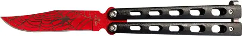 BEAR & SON BUTTERFLY KNIFE 3" WIDOW SERIES RED/BLACK - Bear & Son Cutlery