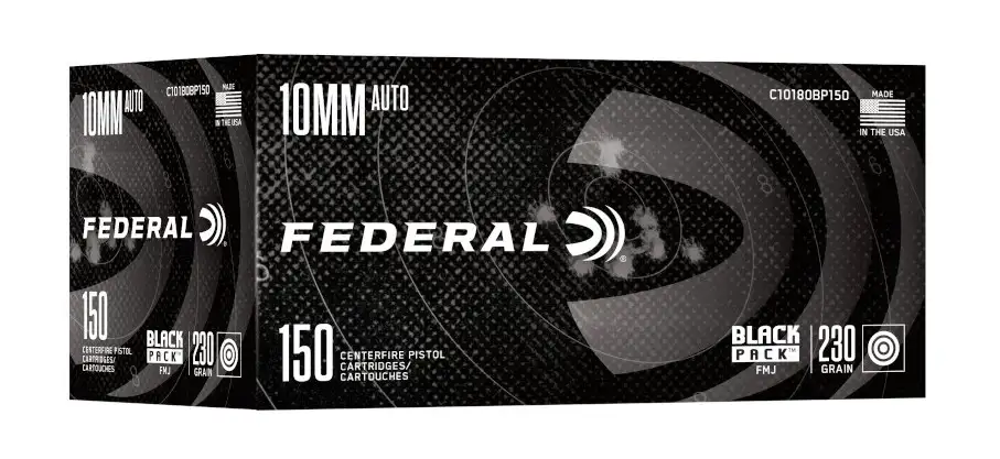 Federal Black Pack 10mm Auto 180 Grain Full Metal Jacket (FMJ) - Federal Ammo