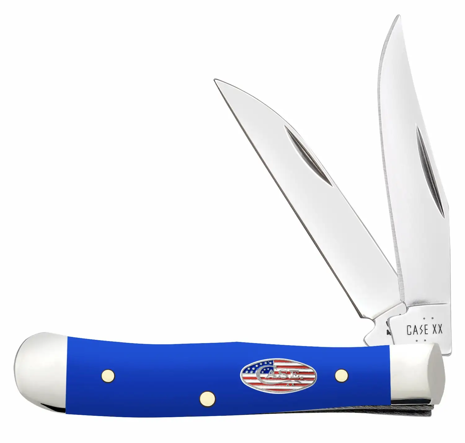 Case 16401 Trapper  Tiny Folding Clip Point/Spey Plain Tru-Sharp SS Blade, Smooth Royal Blue Synthetic Handle - Case
