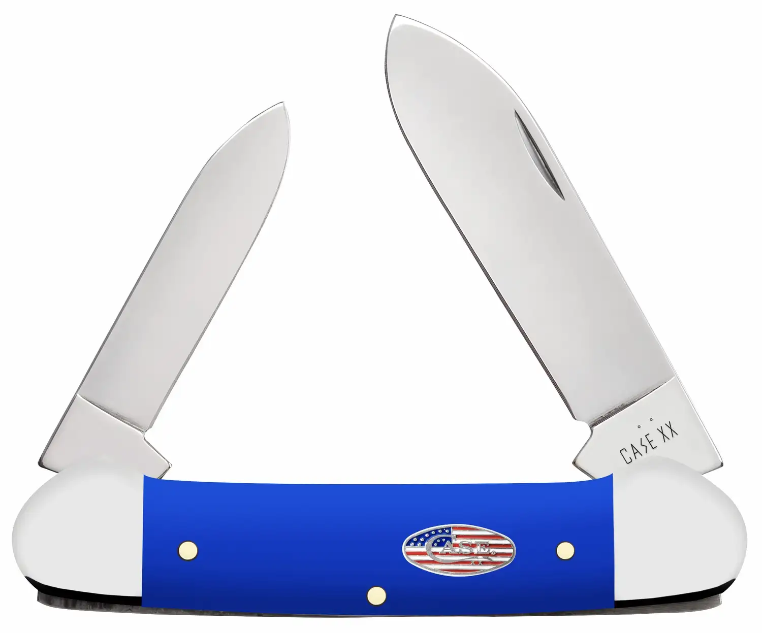 Case 16404 Canoe  Folding 1.97" Pen/2.60" Spear Plain Tru-Sharp SS Blade, Smooth Royal Blue Synthetic Handle - Case Knives