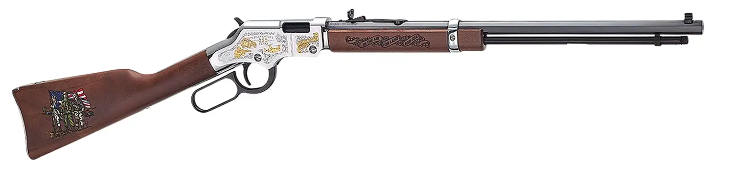 Henry Golden Boy Spirit of the Corps 250th Tribute Edition Rifle .22 S/L/LR 16rd Capacity 20 Octagon Barrel Engraved Wood Stock - Henry Repeating Arms - .22 LONG