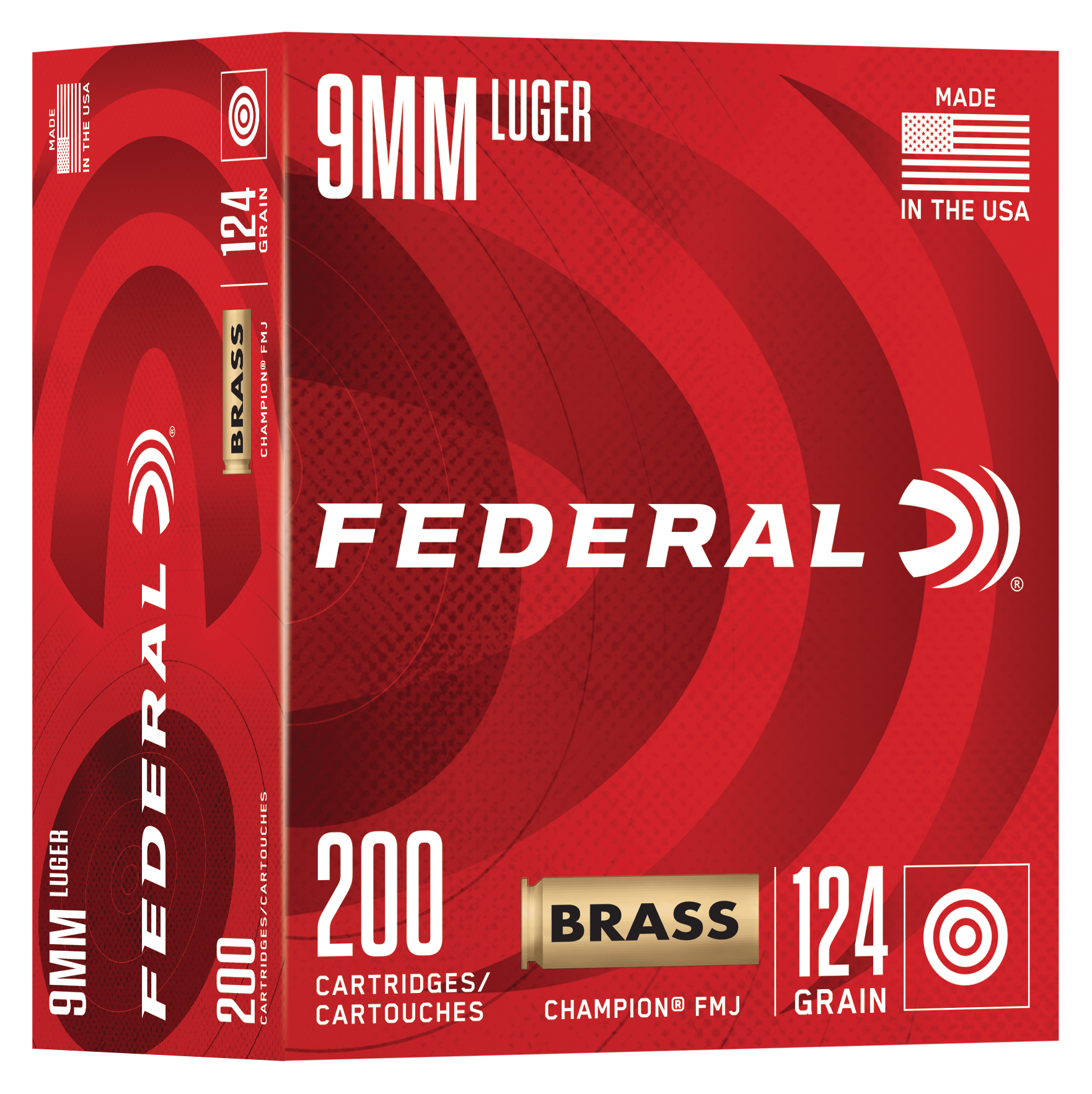 Federal 9mm Luger 124 Grain CHAMPION BRASS Full Metal Jacket (FMJ) - Federal