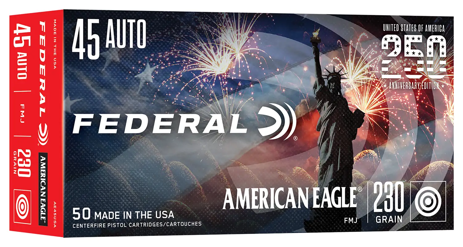 FEDERAL 45 AUTO 230GR FMJ USA BOX 250TH 50RD BX 20BX CS