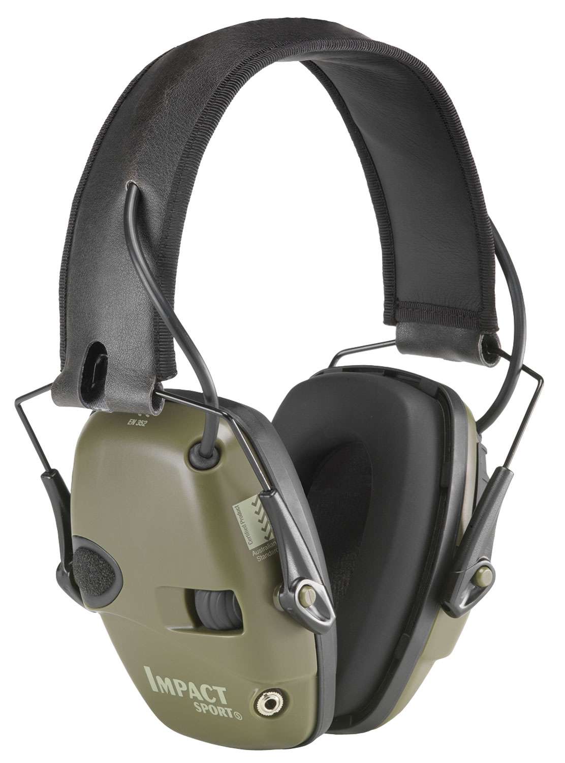 Howard Leight R01526 Impact Sport Electronic Muffs 22 dB Over the Head Green Ear Cups w/Black Band