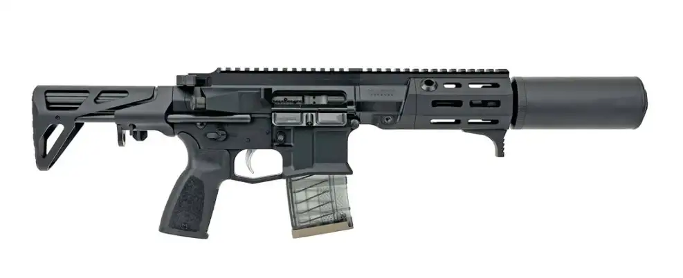 MAXIM PDX-SD- SUPPRESSED SBR 300 BLKOUT 5.5IN BARREL 20RD BLACK-MD-SCW STOCK-ALG TRIGGER-SDX TWO PIECE HANDGUARD-PDX-SD 7.62 SUPPRESSOR MXM-47843 - Maxim Defense