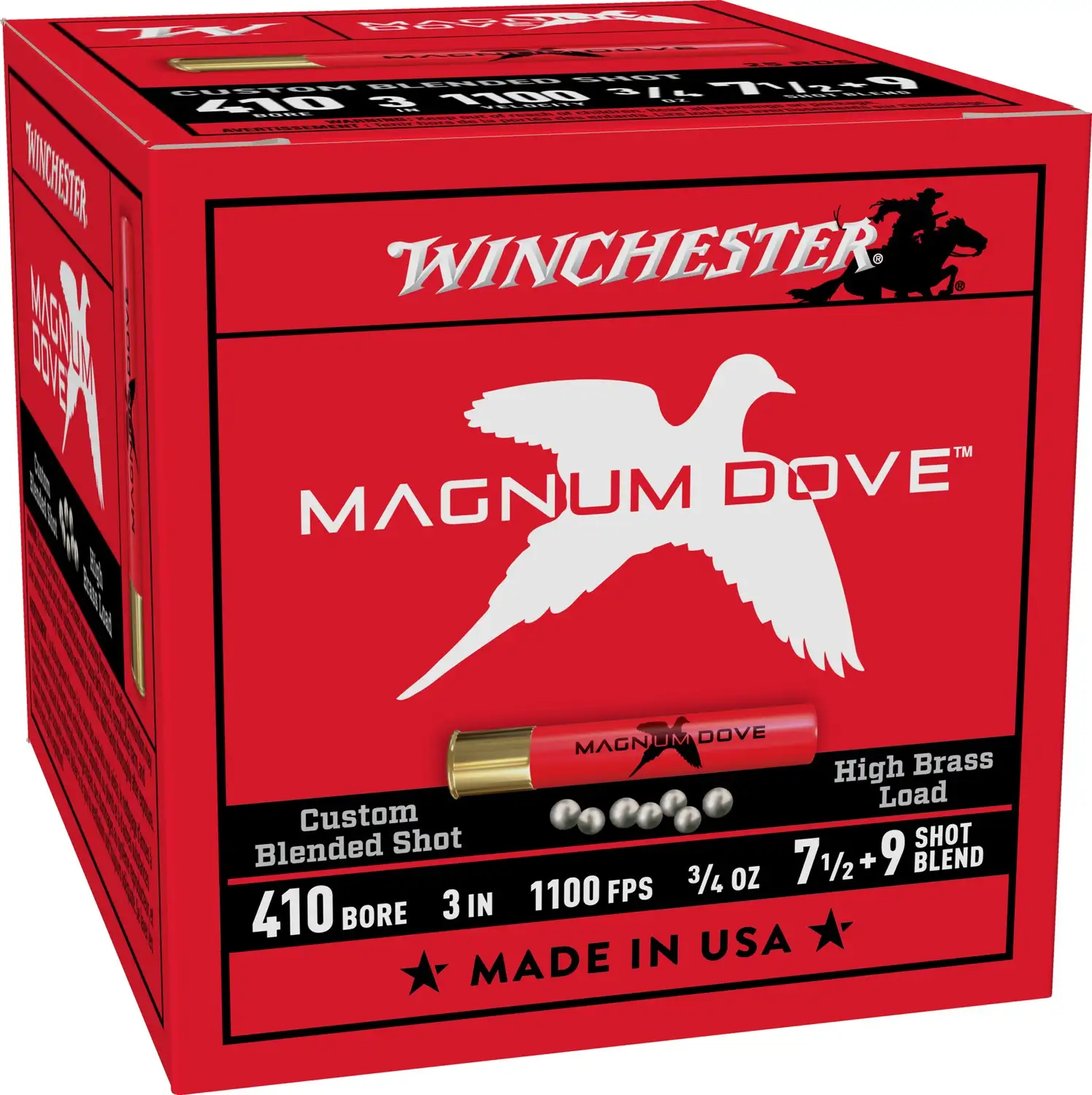 WINCHESTER 410 GA 3 7.5&9 MAGNUM DOVE 3/4 OZ 25RD/BX 10BX/CS CHESTER 410 GA 3 7.5&9 MAGNUM DOVE 3/4 OZ 25RD/BX 10BX/CS Ammo