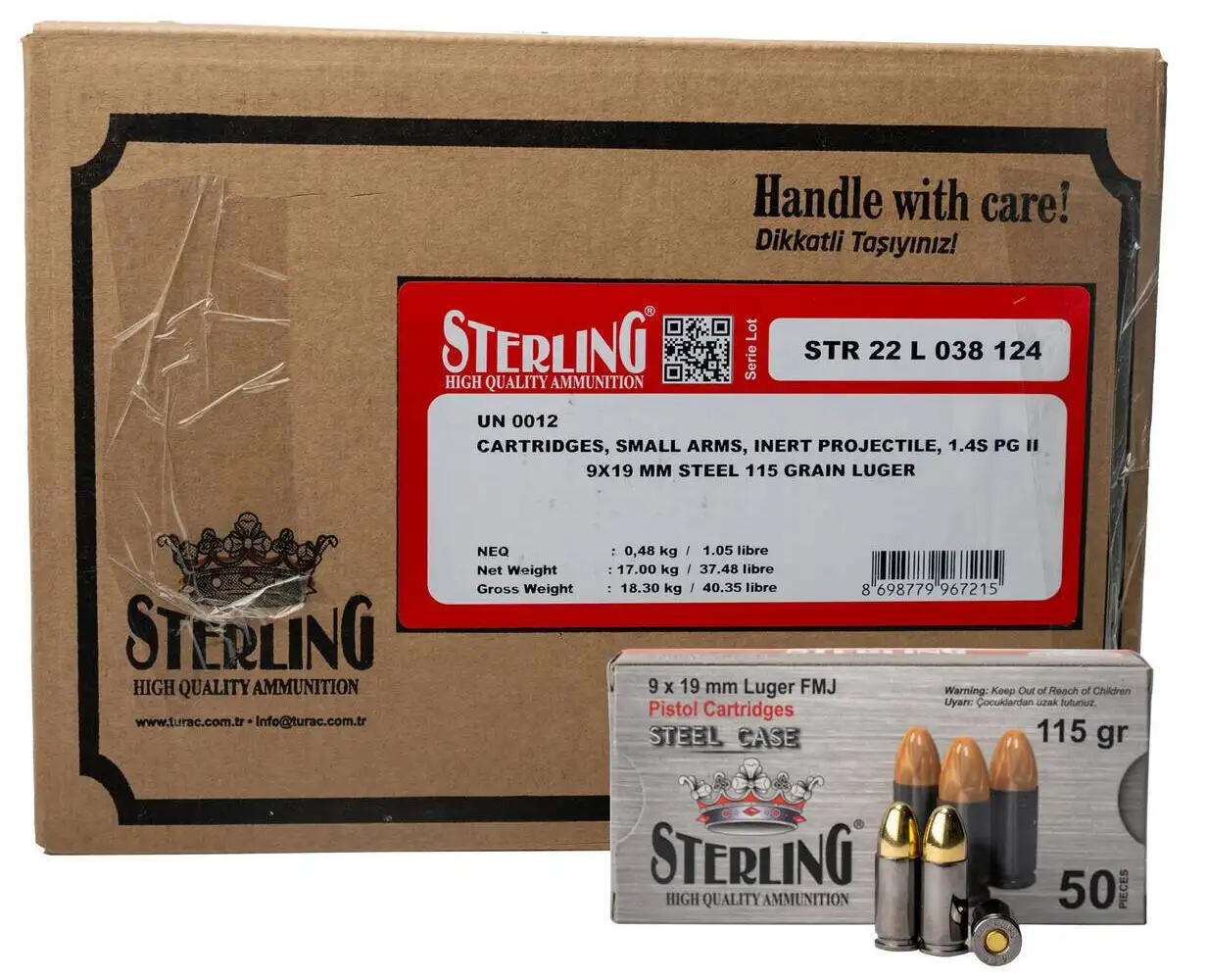 GO STERLING STEEL 9MM 115GR FMJ 1000RD CASE - Red Team Armory