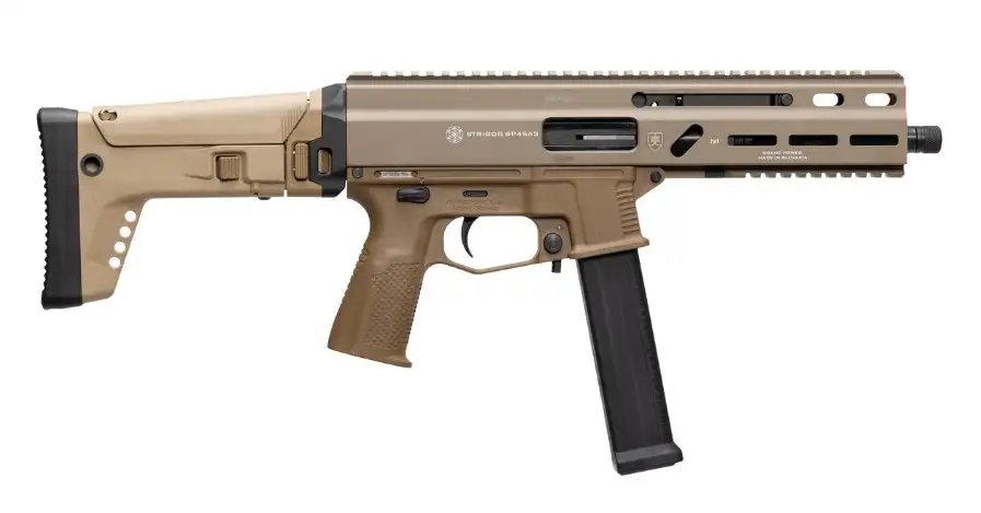 GRAND POWER STRIBOG SP45A3 .45 ACP 8IN BARRELSBR ENHANCED FDE - Grand Power