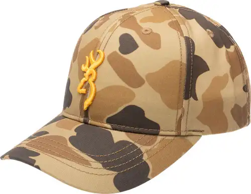 BROWNING CAP DURAWAX CAMO VINTAGE TAN BUCKMARK OSFM* - Browning