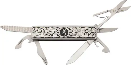 BROWNING KNIFE MORGAN FOLDER LARGE MULTI FUNCTION ENGRAVED* - Browning