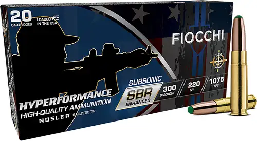 Fiocchi 300BKSBS Hyperformance 300 Blackout 220gr BT Ammo 20 Rd - Fiocchi - 300 AAC BLACKOUT