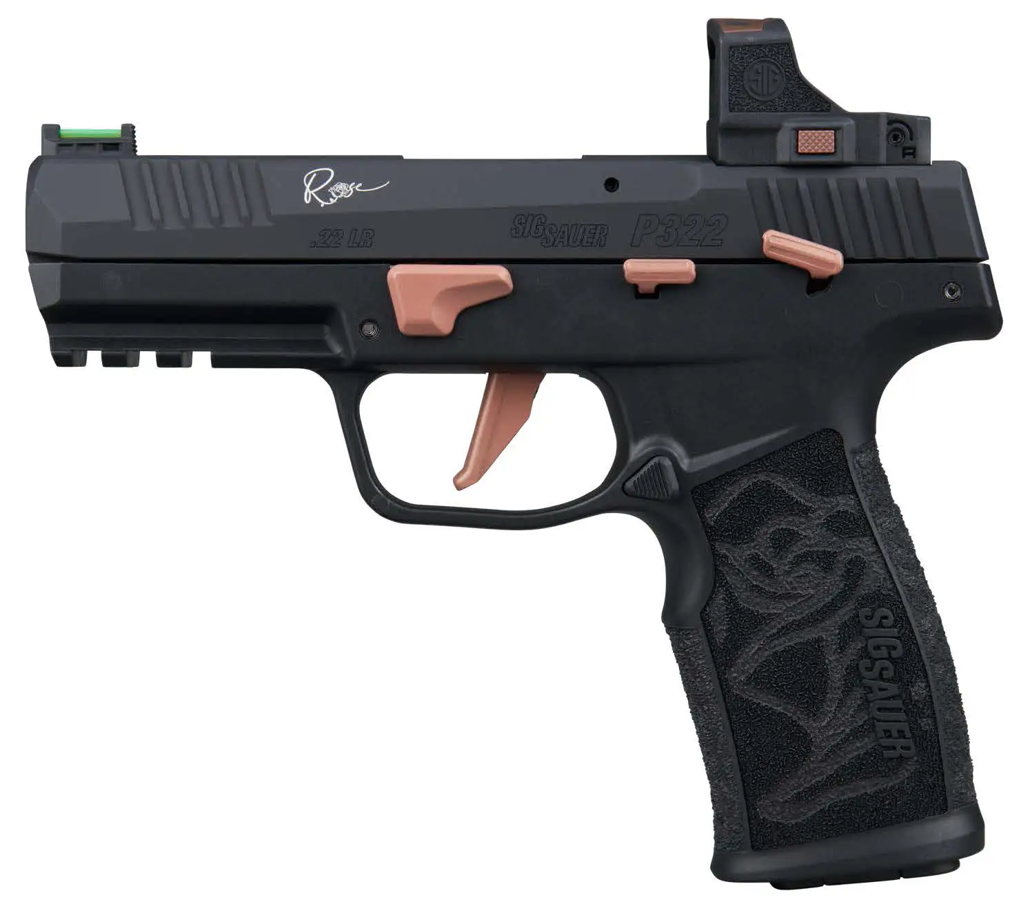 SIG SAUER 322C-ROSE-RS P322 Rose 22 LR 4" Black Anodize Semi-Auto Pistol
