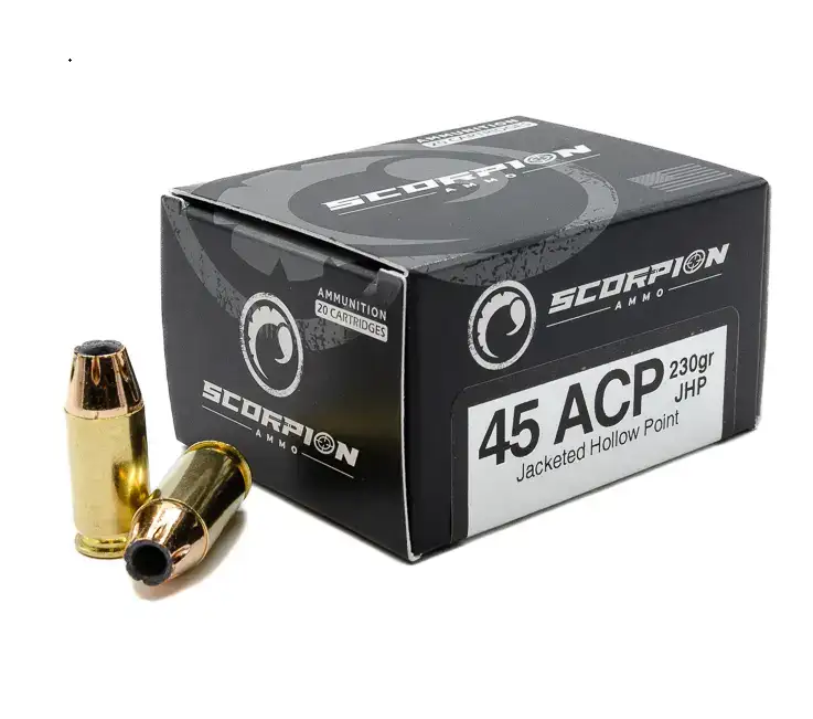 SCORPION 45ACP 230GR JHP 20RD 10BX/CS - Scorpion Ammo