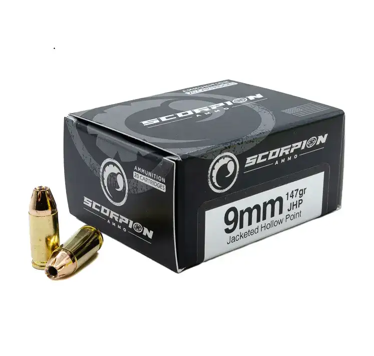 SCORPION 9MM LUGER 147GR JHP 20RD 10BX/CS - Scorpion Ammo