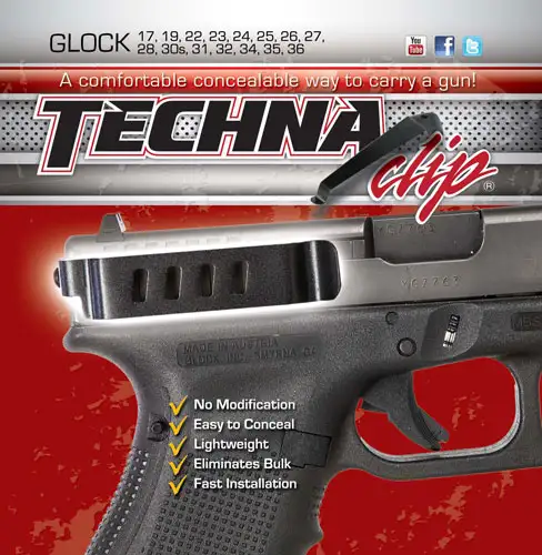 TECHNA CLIP HANDGUN RETENTION CLIP GLOCK 20,21,21SF,29,30,37 - Techna Clip