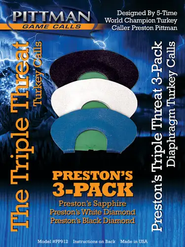 PITTMAN TRIPLE THREAT 3PK MOUTH CAL - Pittman Game Calls