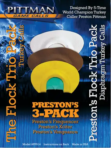 PITTMAN GAME CALLS THE FLOCK TRIO DAIPHRAM PACK - Pittman Game Calls
