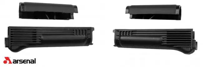 ARSENAL HANDGUARD SET BLK POLY WITH STAINLESS STEEL HEAT SHEILD FOR STAMPED RECEIVER US MADE - Arsenal Firearms