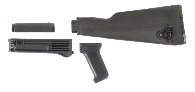 ARSENAL AKBSL 4 PIECE STOCK SET FOR MILLED AK47/74 VARIANTS BLK PLOYMER FURNTURE - Arsenal Firearms