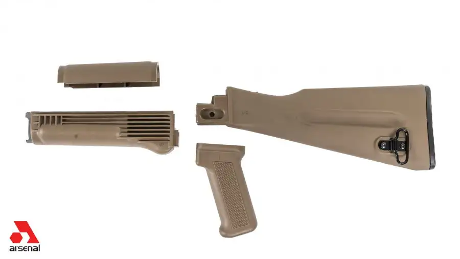 ARSENAL AKBSL 4 PIECE STOCK SET FOR STAMPED AK47/74 VARIANTS FDE PLOYMER FURNTURE - Arsenal
