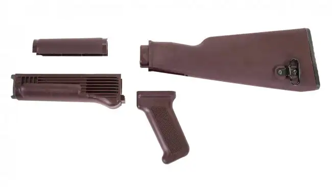 ARSENAL AKBSL 4 PIECE STOCK SET FOR MILLED AK47/74 VARIANTS PLUM PLOYMER FURNTURE - Arsenal Firearms