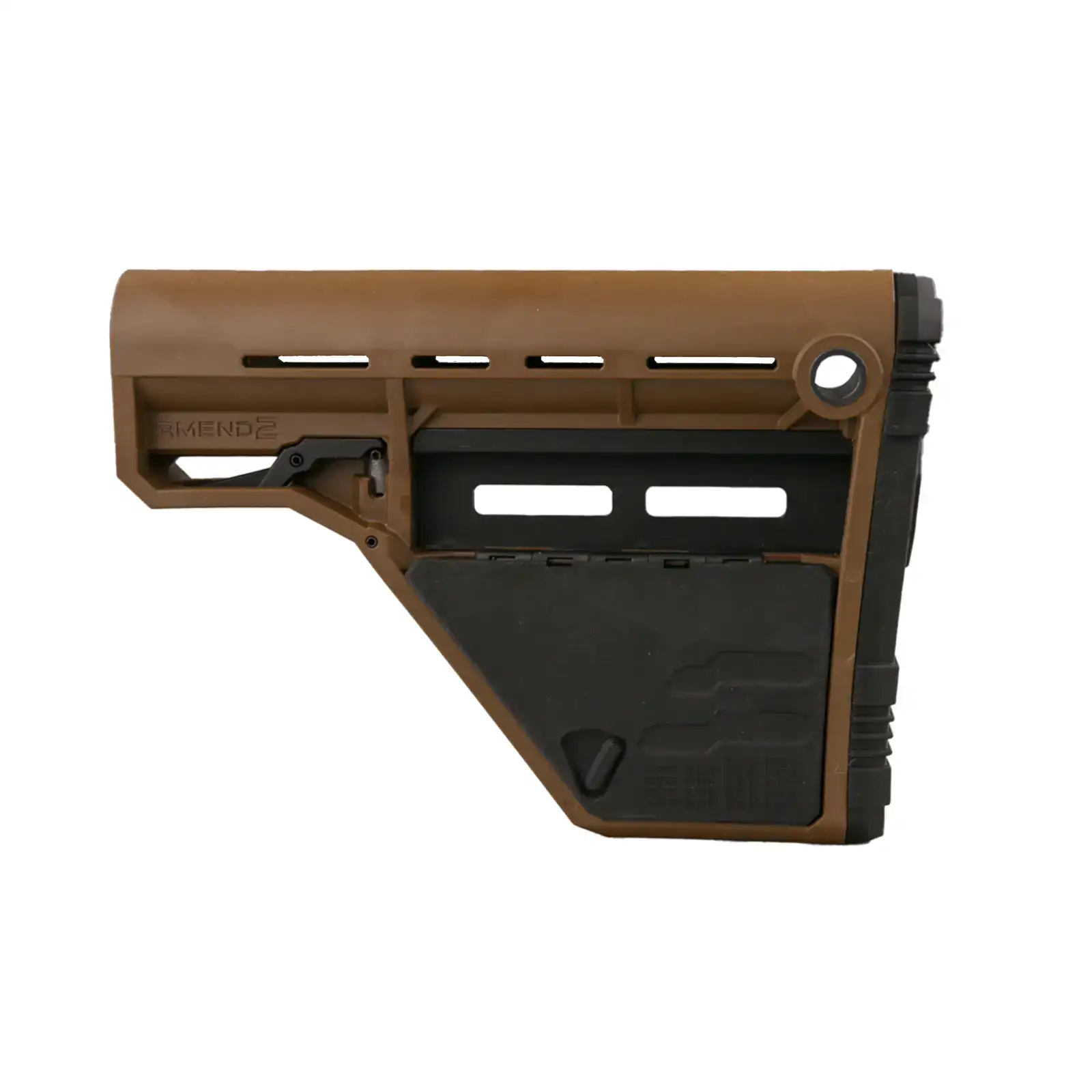 AMEND2 AMS MODULAR MIL-SPEC CARBINE STOCK COYOTE BROWN LOWER STORAGE ONLY - Amend2
