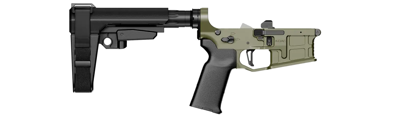 RADIAN MODEL 1 - COMPLETE LOWER RECEIVER - A-DAC 15 - PISTOL FBX TRIGGER RADIAN OD GREEN - Radian Weapons