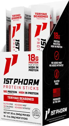 1ST PHORM PROTEIN BEEF STICKS TERIYAKI SEASONED 15 STICKS - Red Team Armory