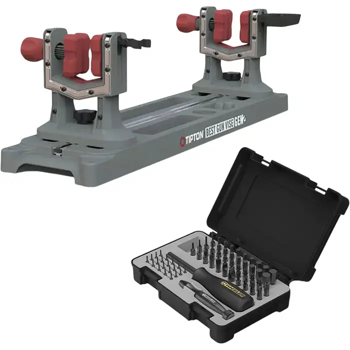 TIPTON BEST GUN VISE 2 W/ FREE WHEELER 65 PC HEX/TORX SET - Tipton