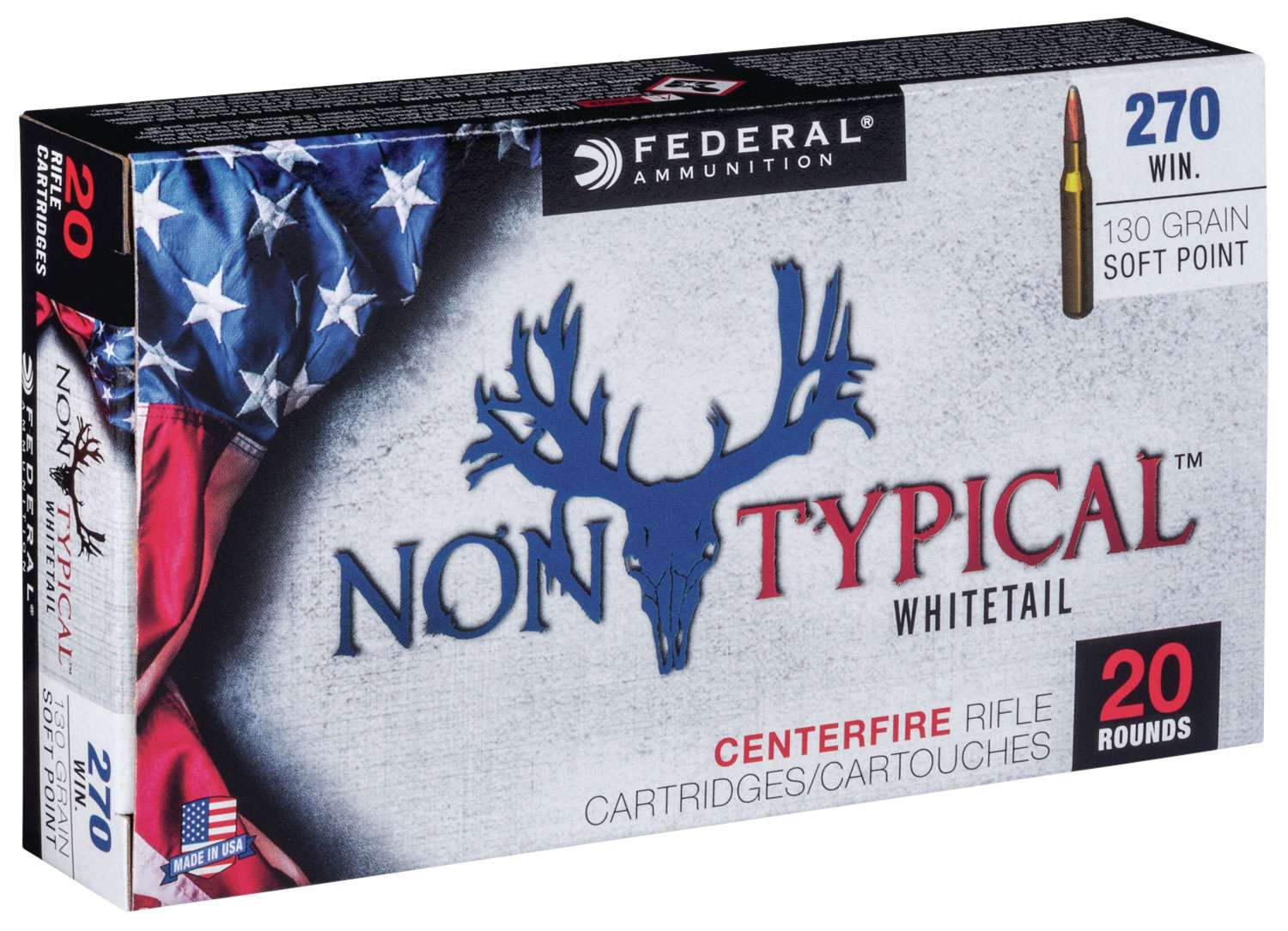 FEDERAL NON TYPICAL WHITETAIL AMO 270 WIN 130GR SP 20RD (10 BOX CASE)