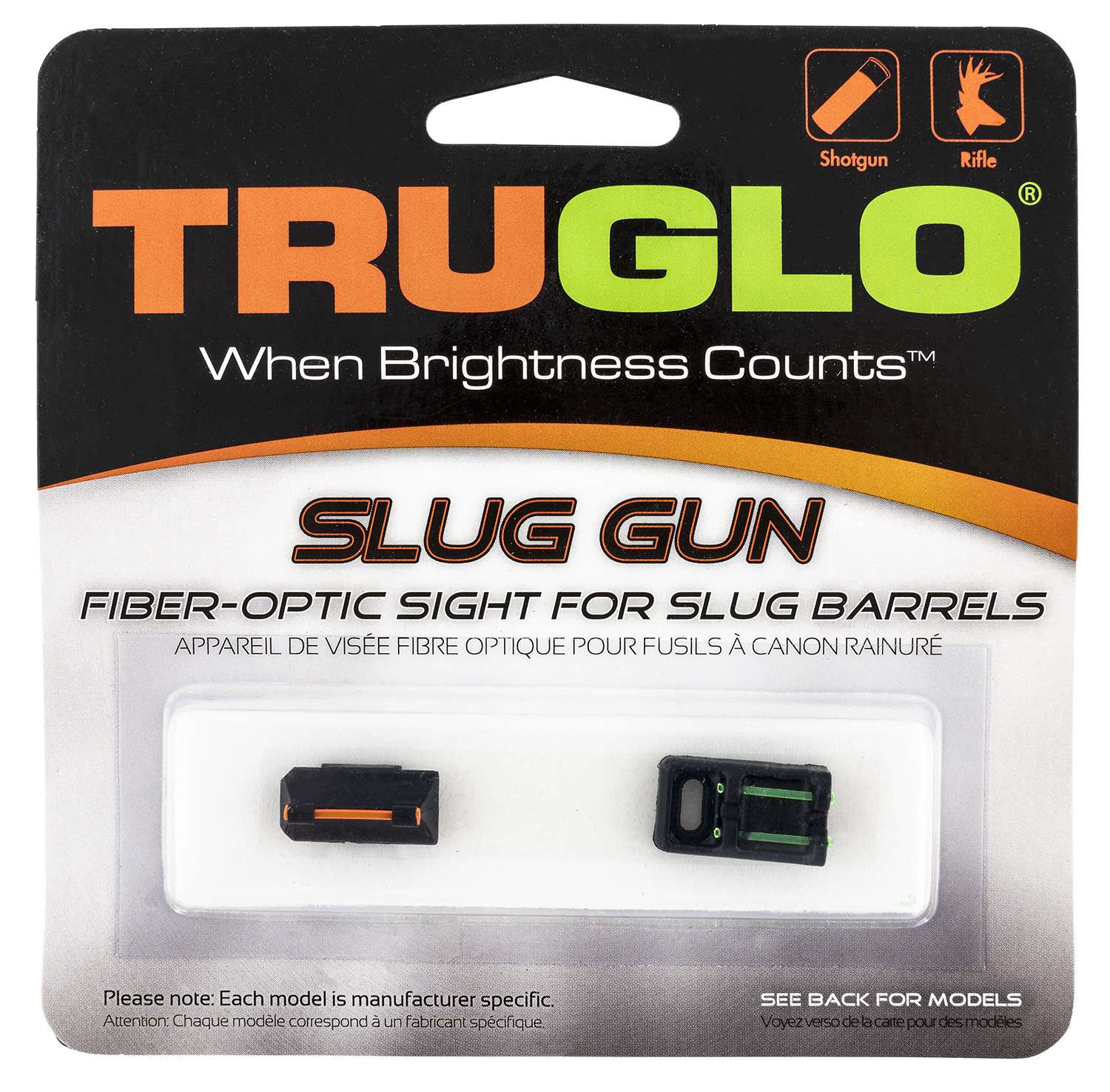 TruGlo TG961R Slug Gun Series Black | Red Fiber Optic Front Sight Green... - TRU Ball - CNC MACHINED STEEL