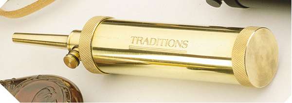 Traditions Deluxe Powder Flask Brass W/30 Grain Spout A1201 - Other  Muzzleloader Supplies & Black Powder Parts at  : 1022039517