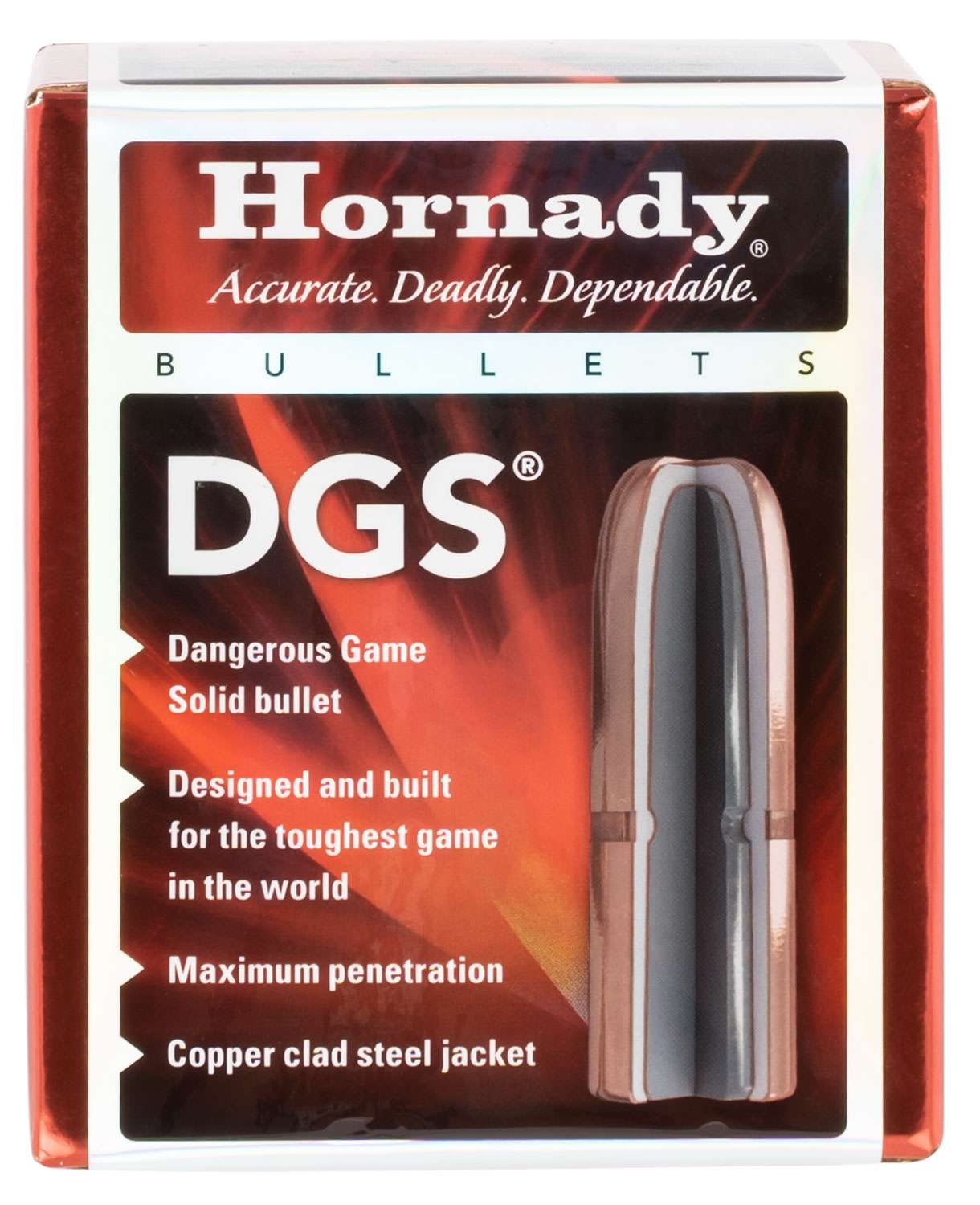 Hornady 4507 DGS 45 Cal .458 500 GR Full Metal Jacket Round Nose 50 Per