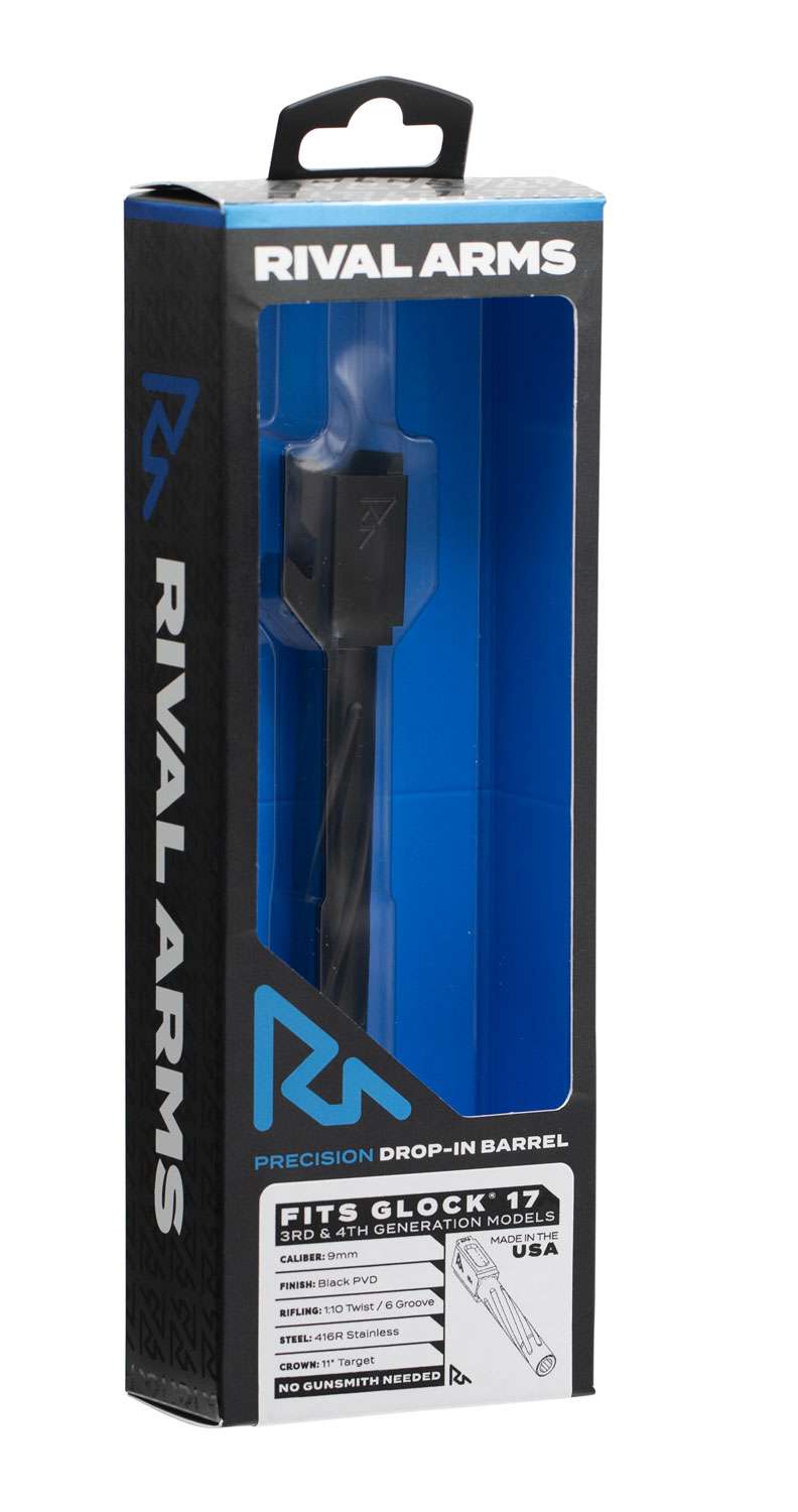 Rival Arms 20G101A Barrel Glock 17 Gen 3/4 9mm Fluted 416R PVD Black - Rival Arms - 9mm