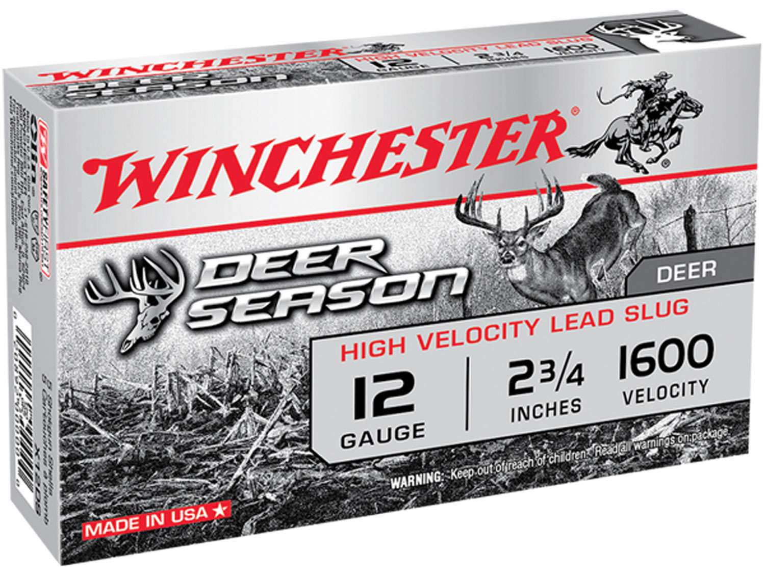 Winchester Ammo X12DS Deer Season High Velocity 12 Gauge 2.75" 1 1/8 oz