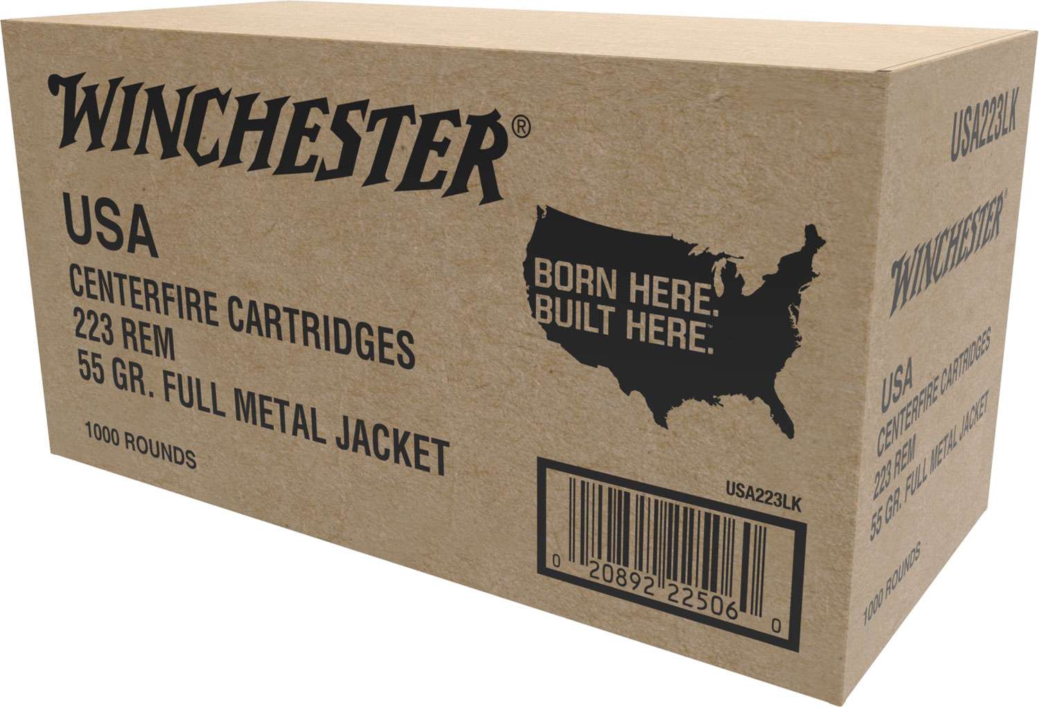 Winchester Ammo W2231000 USA 223 Rem 55 gr Full Metal Jacket (FMJ) 1000 ...