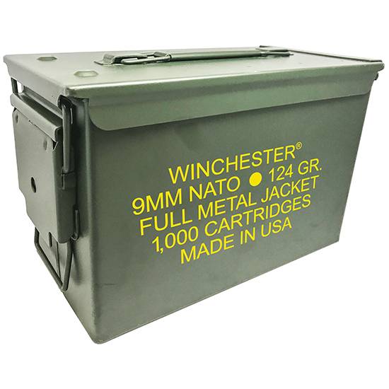 WIN USA 9MM 124GR FMJ AMMO CAN 1000/1 Gulf Coast Gun and Outdoors