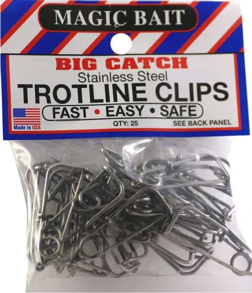 MB SS TROTLINE CLIPS 25PK - Magic Catfish Bait