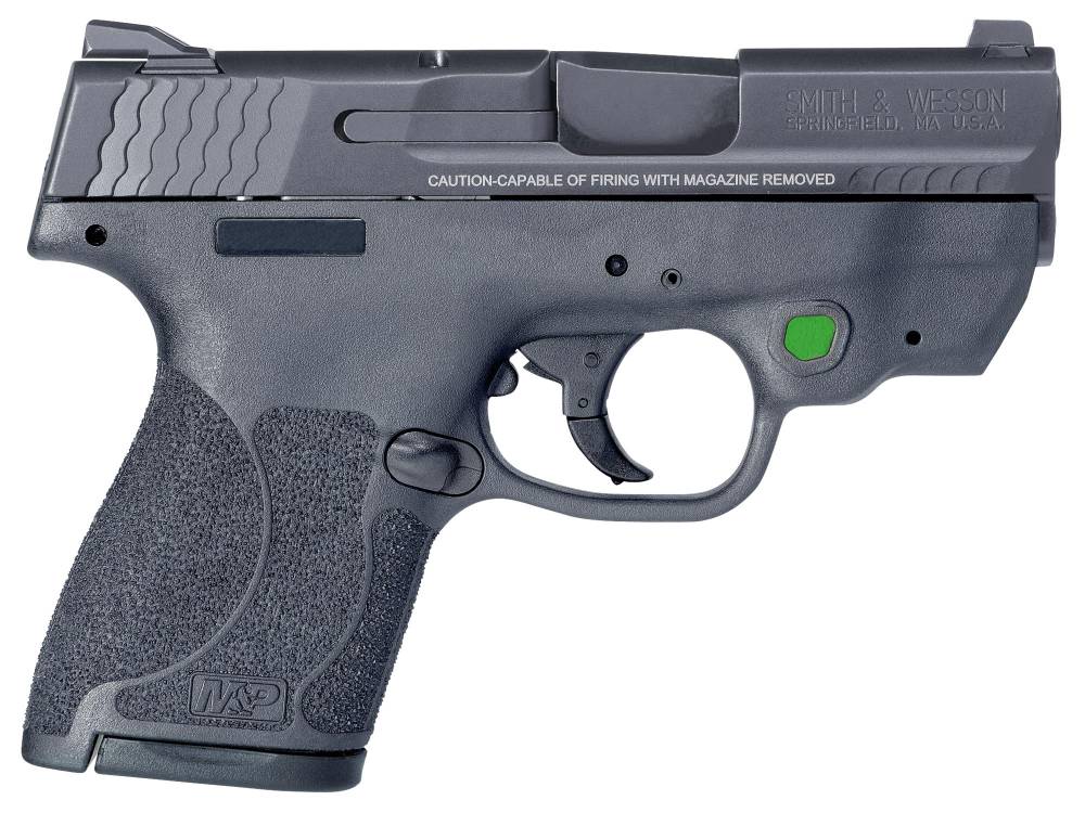 Smith & Wesson 11904 M&P 40 Shield M2.0 Crimson Trace Laser Green 40 S&W  3.10 6+1 & 7+1 Black Armornite Stainless Steel Black Polymer Grip
